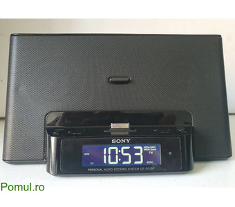 Sony ICF DS 15 ip dock radio timp liber pecuit muzica